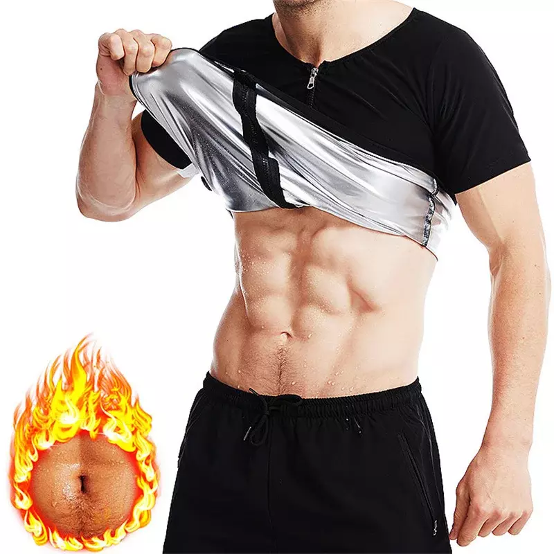 Men Body Building 5 Times Sweating Hot Burnning Fat Sauna Suits Slimming Suits Shapewear Gym Shirts Fitness