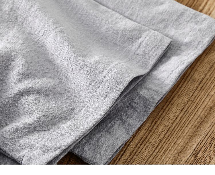 Camisas informales finas para hombre, camisa de manga corta de lino y algodón, de estilo Retro chino, con cuello levantado, color blanco y verde, para verano, M-5XL, novedad de 2024