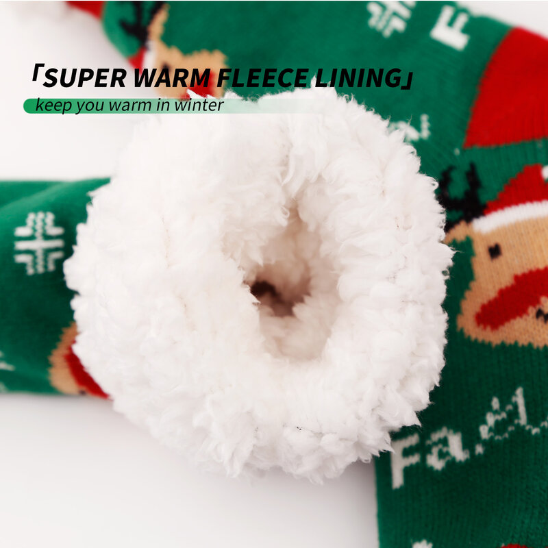 Calcetines navideños para mujer, medias de felpa gruesa para dormir, posparto, alfombra, Otoño e Invierno