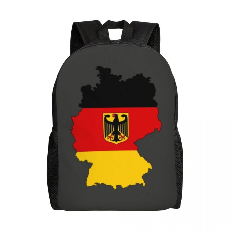 Tas punggung peta bendera Jerman untuk pria wanita tas buku siswa sekolah kuliah cocok untuk Laptop bangga tas punggung perjalanan kapasitas besar