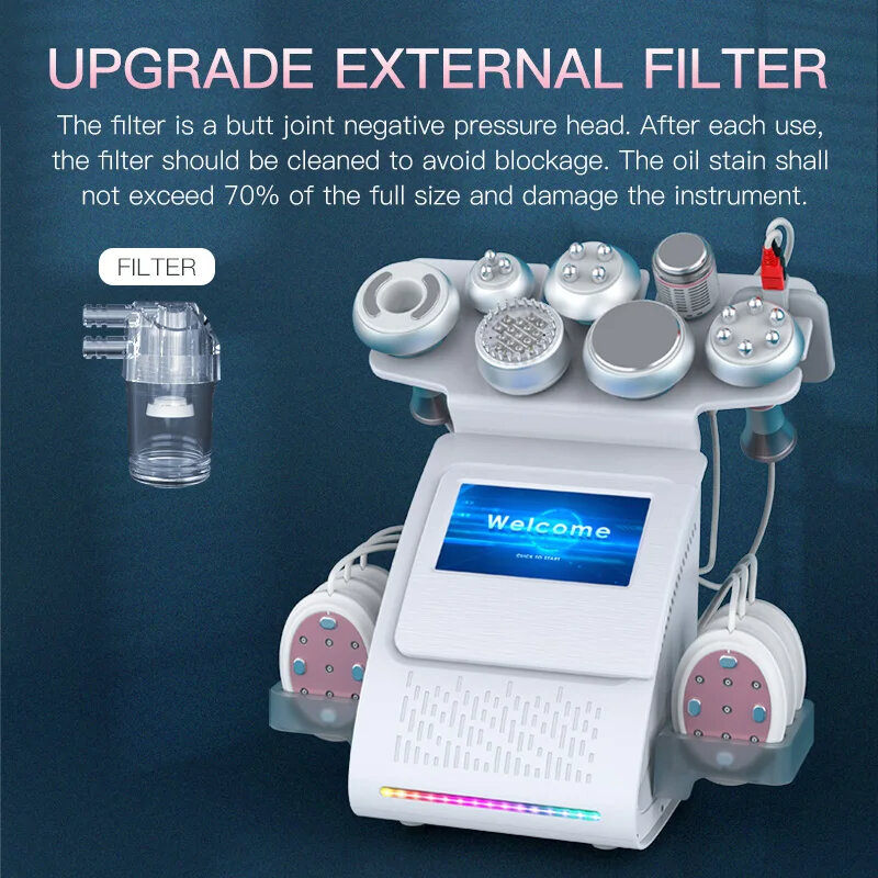Máquina de cavitación ultrasónica para pérdida de peso, dispositivo 9 en 1, 80k, láser RF, adecuado para el hogar y negocios, 2024