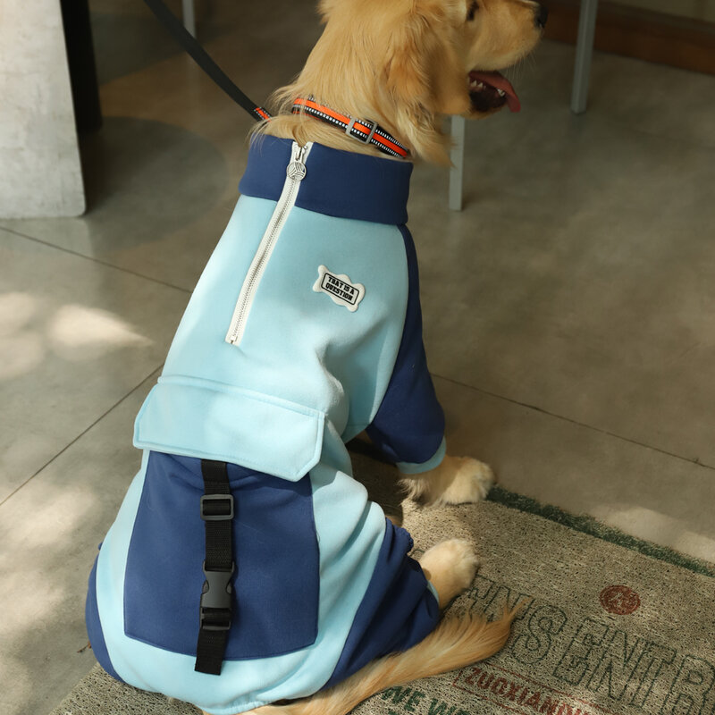 HOOPET sportowa kurtka dla psa cztery stopy ubrania dla psów Labrador Retriever Golden Retriever jesień dużego psa płaszcz z zamkiem błyskawicznym ciepły