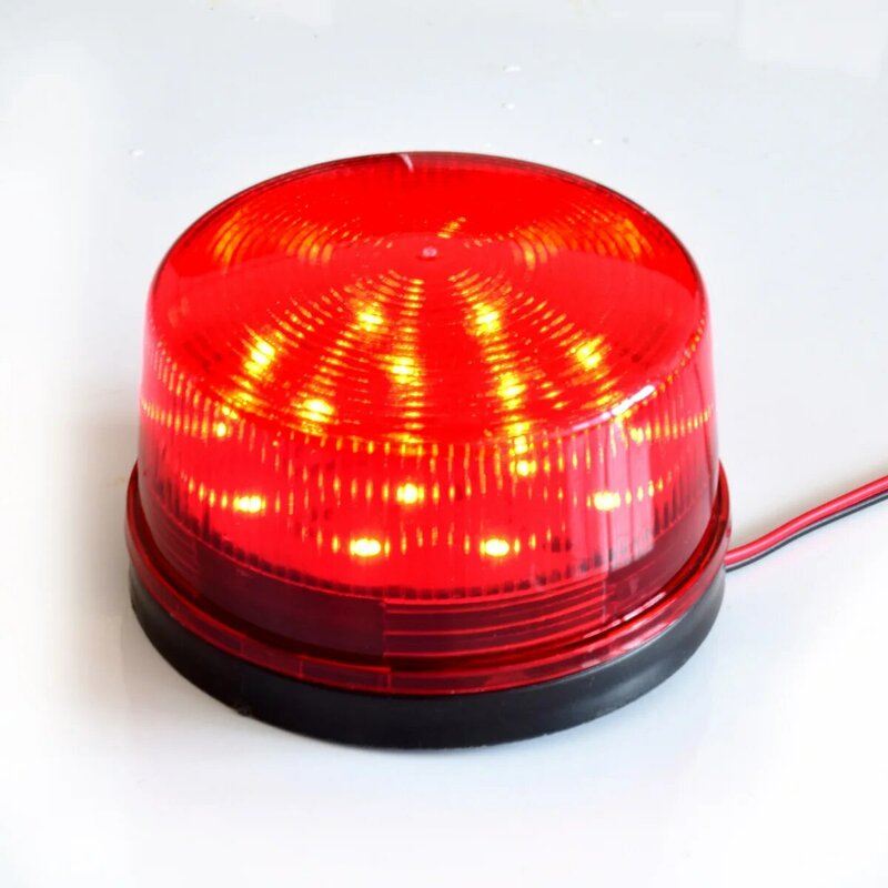 스트로브 라이트 빨간색 알람 표시기 LED 소형 깜박이 가정용 알람 깜박이, 12V, 24V, 220V