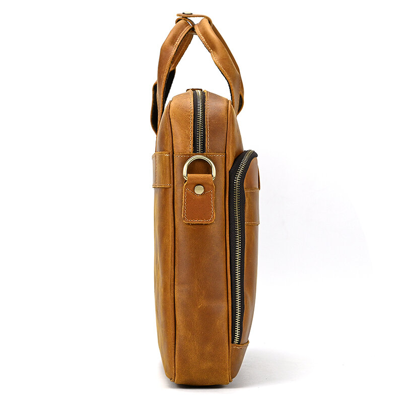 Sacos de couro para homens maleta 14-in bolsa para computador portátil bolsa de negócios 2022 sacos de escritório executivo masculino maleta saco do mensageiro