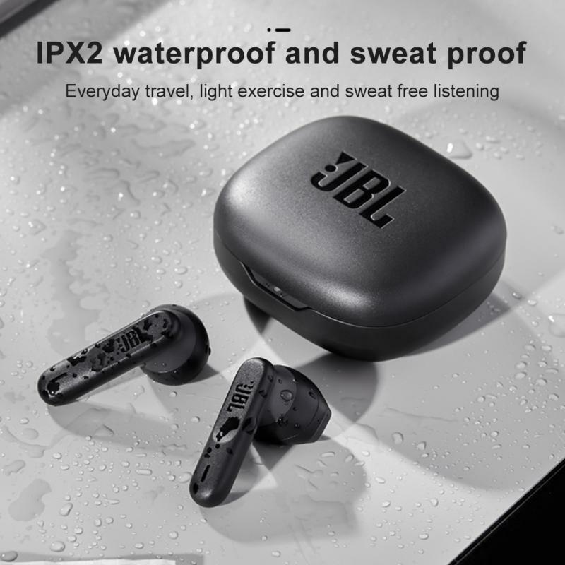 JBL Wave 300 TWS Earphone Bluetooth nirkabel, headphone musik In-Ear ringan dengan mikrofon kotak pengisi daya