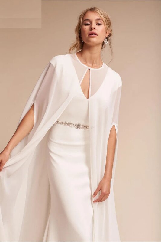 فستان سهرة رسمي أبيض للنساء ، رقبة دائرية ، طول الأرضية ، حزام الحشو ، فستان حفل زفاف ، ثوب زفاف طويل ، فستان أم بسيط