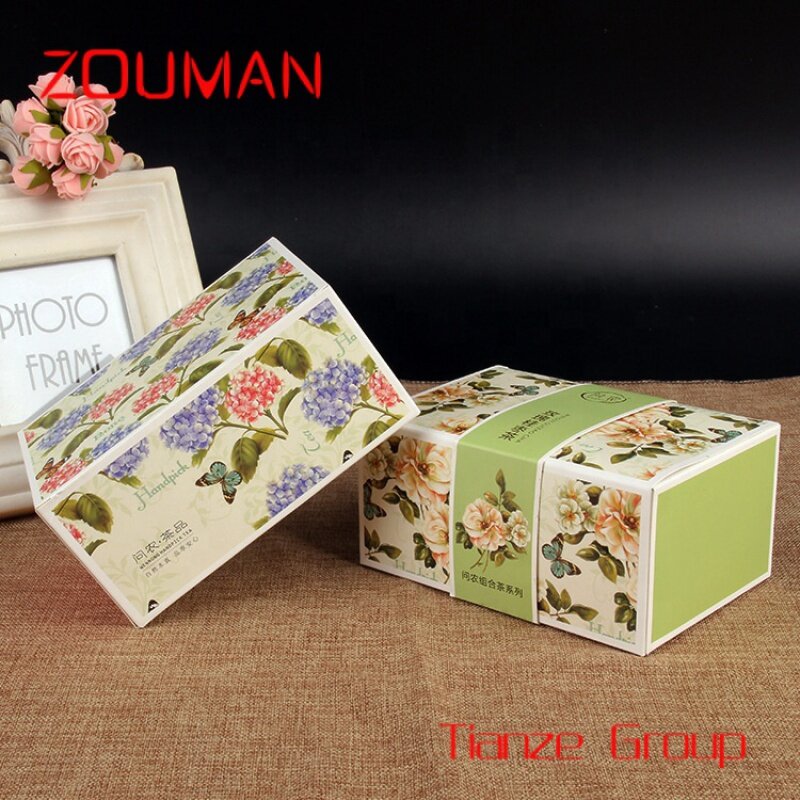 Bolsas de té plegables personalizadas, cajas blancas de papel para frutas secas, embalaje de alimentos