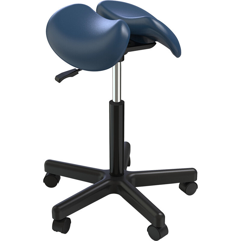 Ajuste ergonômico Saddle Barber Chair, Cadeira de maquiagem giratória sobre rodas, Master Lifting, Cabeleireiro, Móveis de salão, AA