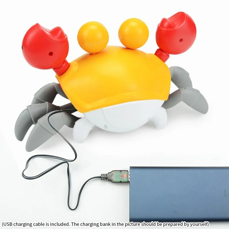 Sensing Crawling Crab.Tummy Time Baby Toys.Interactive Walking Dancing Toy with Music Sounds and Lights.Infant Fun Gift