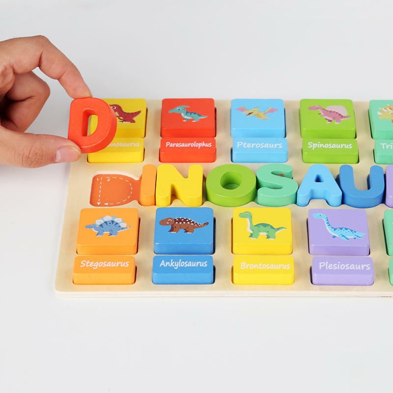 1Pc Wooden Puzzle Toys Children Montessori Preschool Education Alphabet Matching Building Blocks Puzzle Game Kids Festival Toy