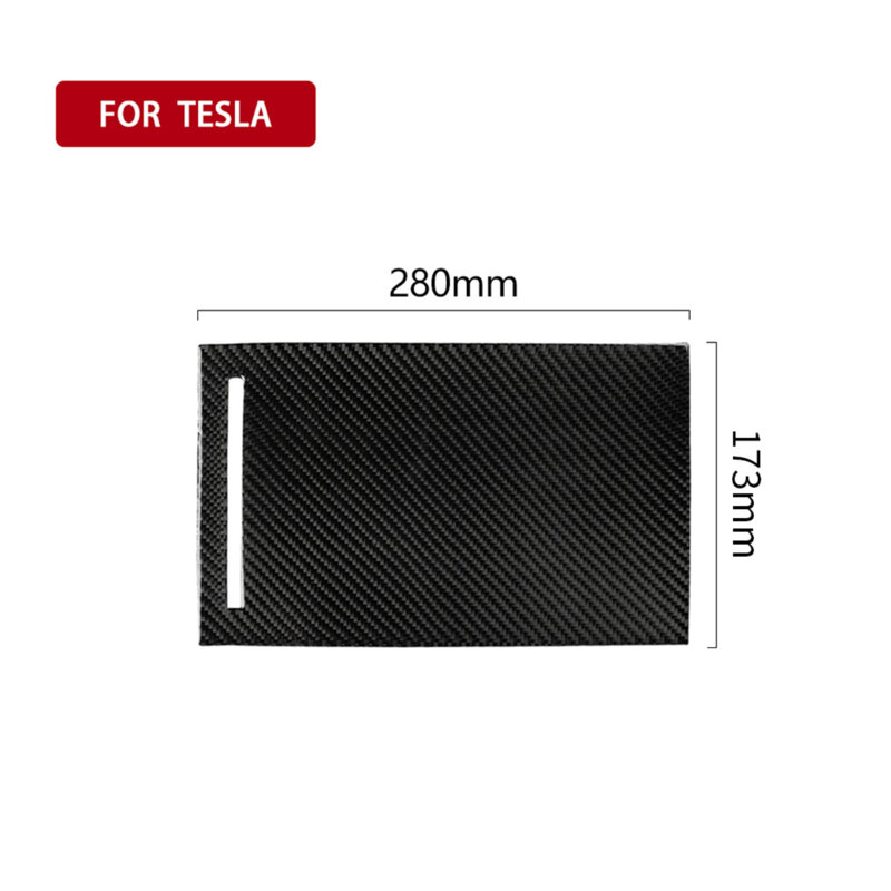 Replacement For Tesla Model S Center Console Storage Box Panel Cover Carbon Fiber Sticker Trim Decor