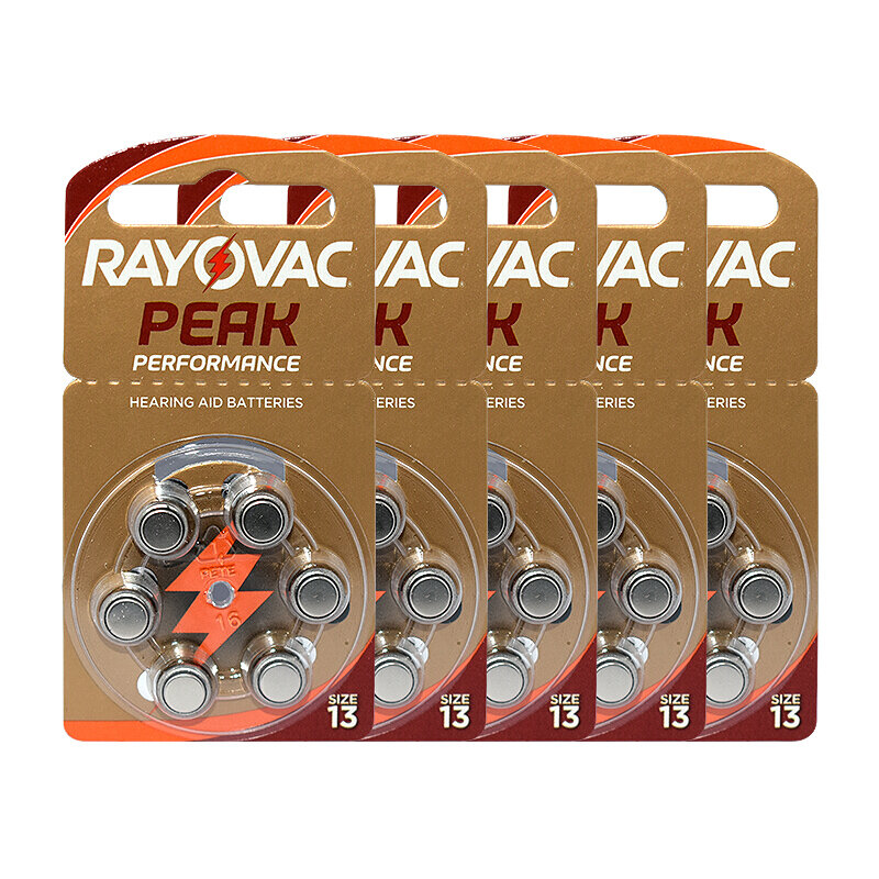 Rayovac-Batería de Zinc para audífono, 60 piezas, A13 13A 13 P13 PR48, A13
