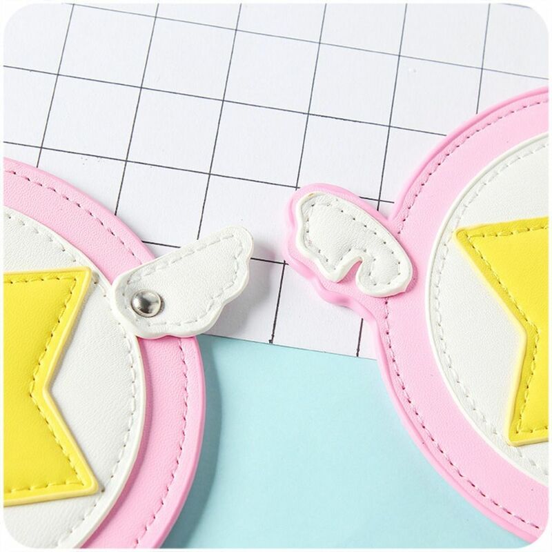 Cute Anime Star Magic Wand Card Bag with Wings Cosplay Card Bus Subway Card Cover Holder Prop Movable Girl Gift Cute Pendent