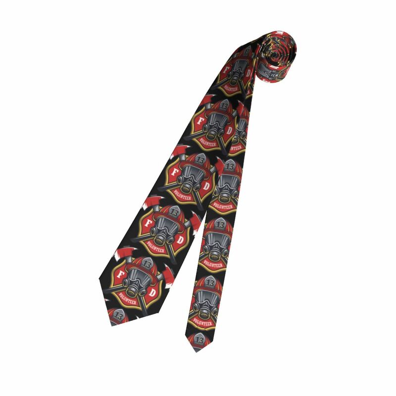 Formal Firefighter Skull Tie for Office Customized Men Fireman Fire Rescue Neckties