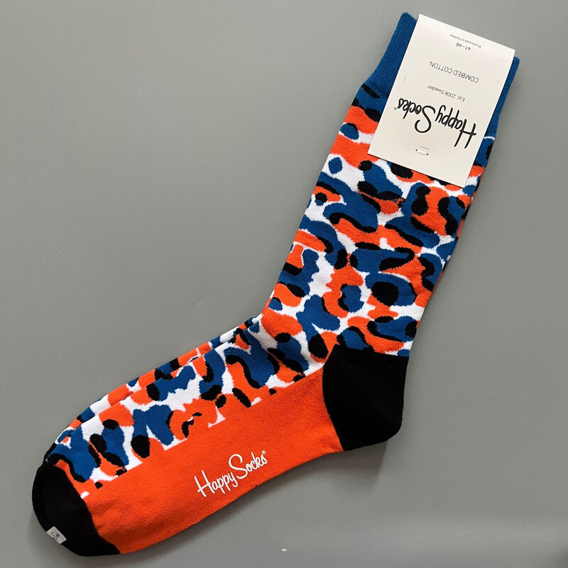 Happy Socks-Chaussettes classiques pour hommes, pointure 10 à 13, en coton doux