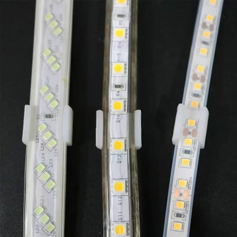 Hebillas de tira LED de PP, Conector sin soldadura transparente, resistente al agua, Clip de fijación de tira de luz, 10 piezas
