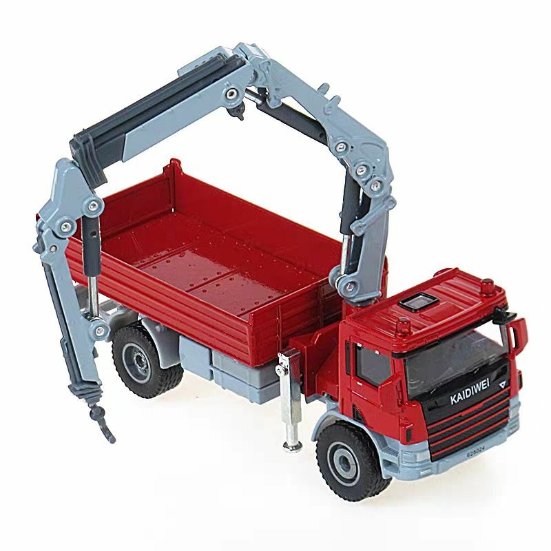 Kaidiwei-Alloy Truck Mounted Crane Transport Dumper, Modelo de Veículo de Engenharia, Brinquedos Simulação, Presentes para Meninos, 1:50