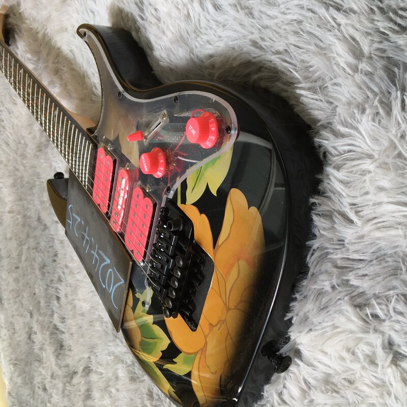 Spedizione gratuita chitarra elettrica personalizzata a 6 corde tastiera In palissandro In magazzino consegna immediata chitarre hardware nero guitarra