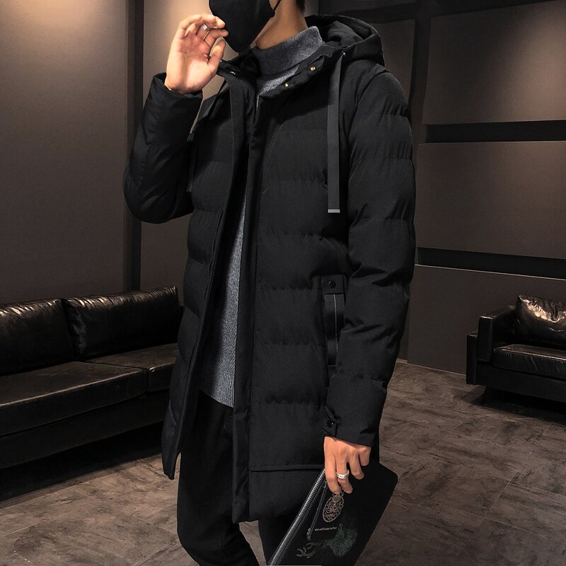 Veste Parka classique coupe-vent à capuche épaisse pour homme, manteau Long et chaud, avec poche, nouvelle collection automne hiver 2022
