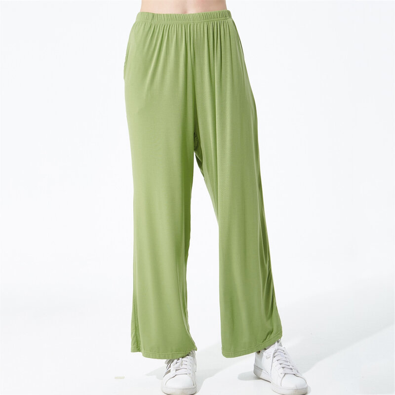 Женские пижамные штаны размера плюс 6XL 7XL, весенне-летняя хлопковая одежда для сна, однотонные повседневные штаны, домашняя одежда