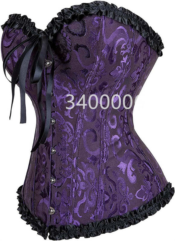 Caudatus corsetto nero Bustier Top Plus Size stampa floreale da sposa Push Up pizzo vittoriano Vintage corsetto Overbust Burlesque rosso