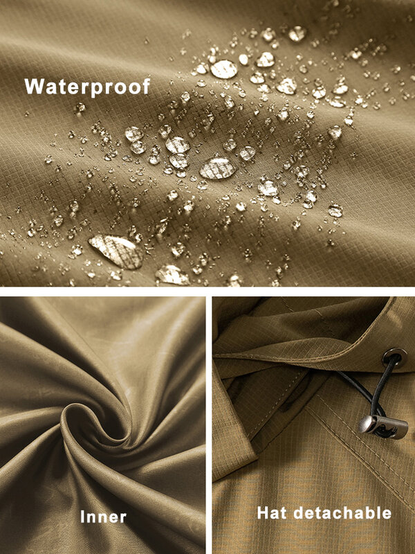 2023 Autumn New Casual Jacket Men Multi-Pockets Outdoor Waterproof Clothes Hooded Windbreaker Man Zipper Coats Plus Size 8XL