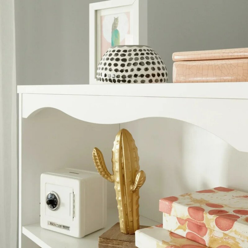 4-Shelf Bookcase, Soft White Finish
