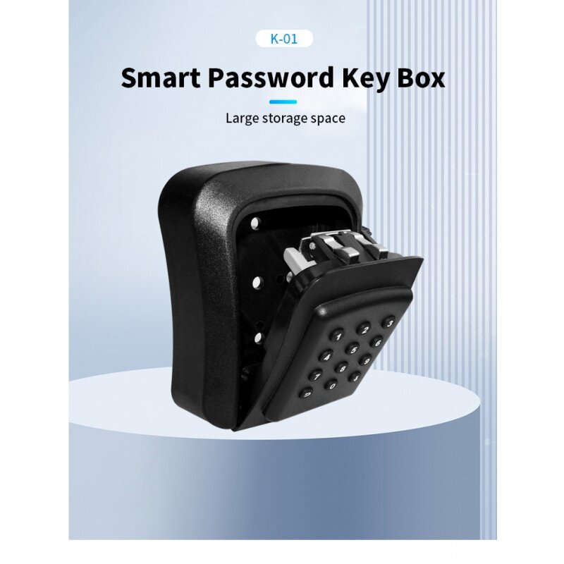 Wall Mount Fingerprint Key Box, trava de segurança, nenhuma chave para casa, escritório, caixa de armazenamento secreta, organizador seguro