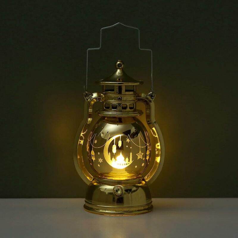 Portable Eid Mubarak Led Lantern Wind Lights Ramadan Gifts For Muslim Islamic Party Decoration