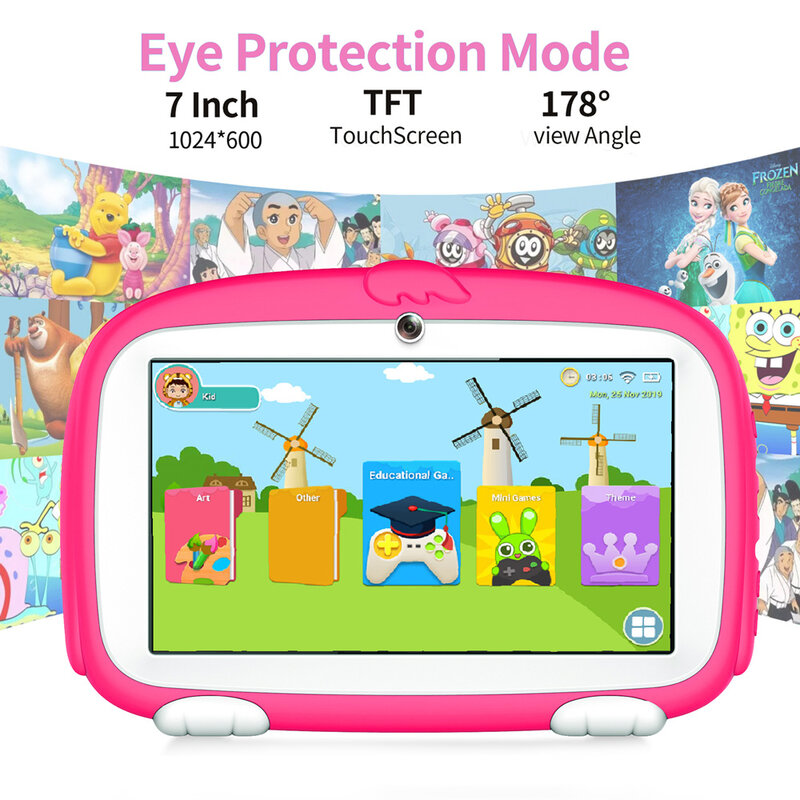 2024 Новый 7 - дюймовый Android детский планшет BDF Google Play  - ядерный 32 ГБ ROM с двойной камерой Bluetooth 5G WiFi планшет
