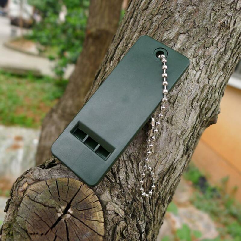 Emergency Survival Whistle Keychain, alta Decibel, Multi-Áudio, 3-Frequência, Camping ao ar livre, Caminhadas, 2 pcs