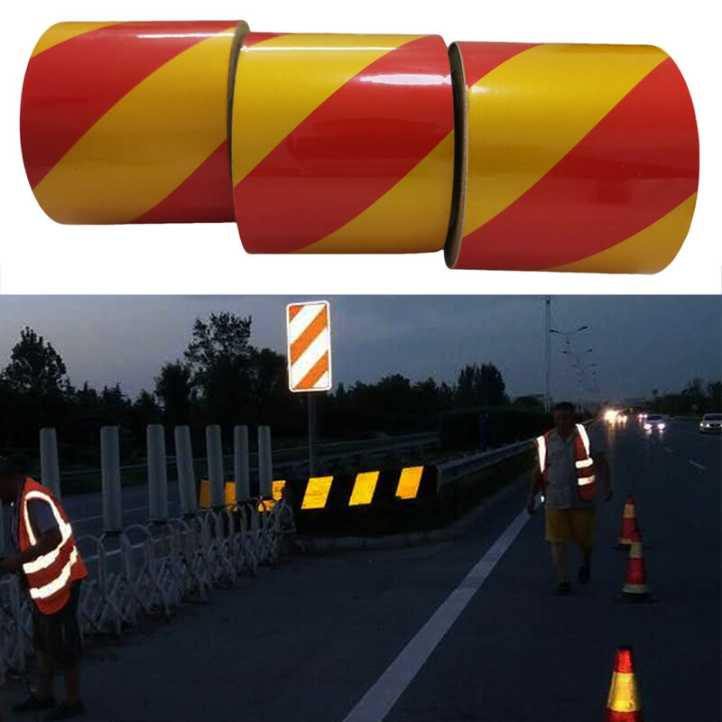 7cm Width Waterproof Red/Yellow Hazard Warning Tape Adhesive Marking Barrier Tape