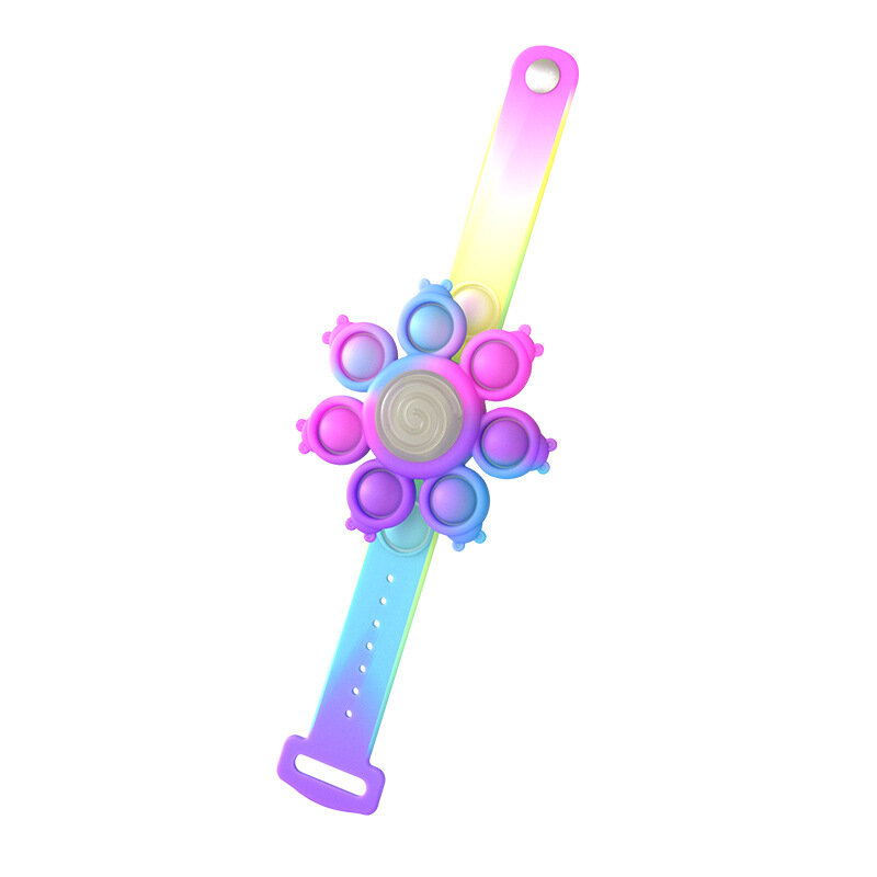 Anti Stress Pops Wristband Light bracciale Octopus Spinning Pop Fidget Kawaii Push Bubble bambini regali di natale Spinner Figet Toys