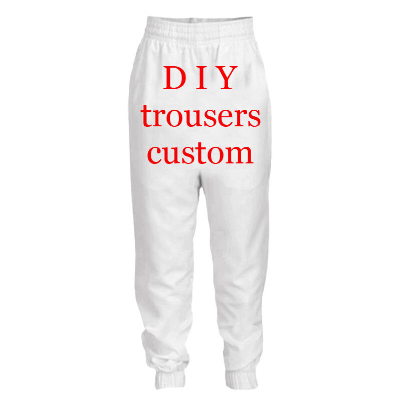 Pantalones de chándal de poliéster con estampado de logotipo personalizado, pantalones casuales para correr, DIY, primavera y otoño, envío directo de fábrica