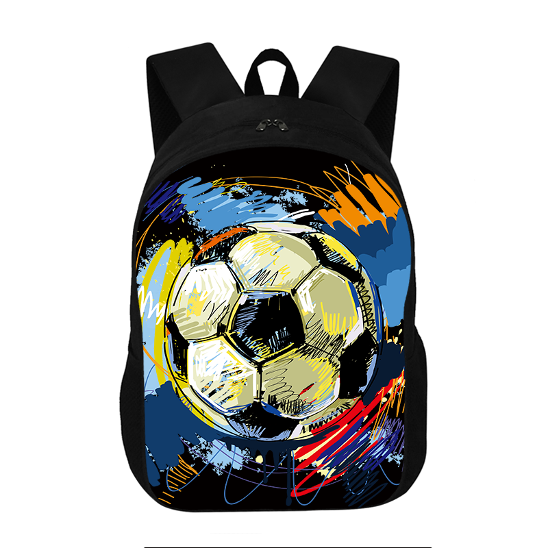 Football Youth Backpack Children's Soccerly Printed School Bag Boys Girls Large-capacity Storage Computer Bag Beautiful Gifts