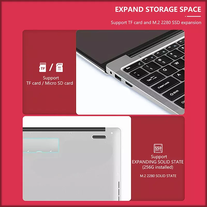 CARBAYTA-ordenador portátil de 14,1 pulgadas, Notebook Intel J4105 con Windows 10 Pro, DDR4, 6GB de RAM, 128/256/512GB SSD, 2,4G/5,0G, Wifi, Bluetooth