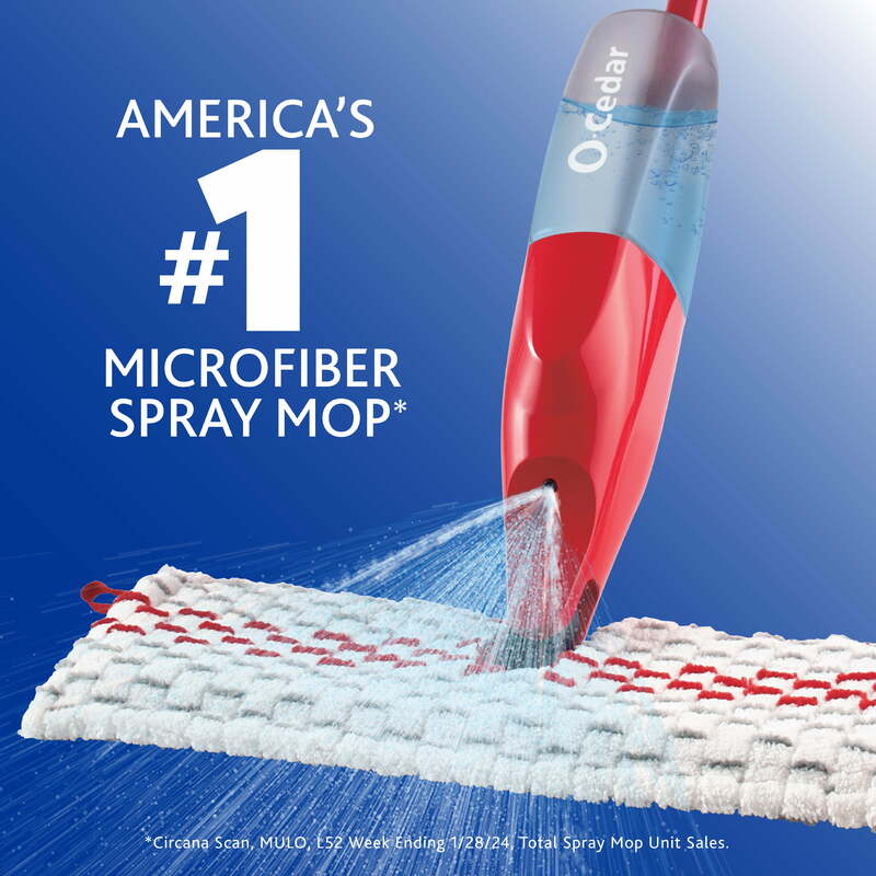 Spray ProMist O-Cedar®Max Microfibra Spray Mop, reutilizável e máquina lavável Pad