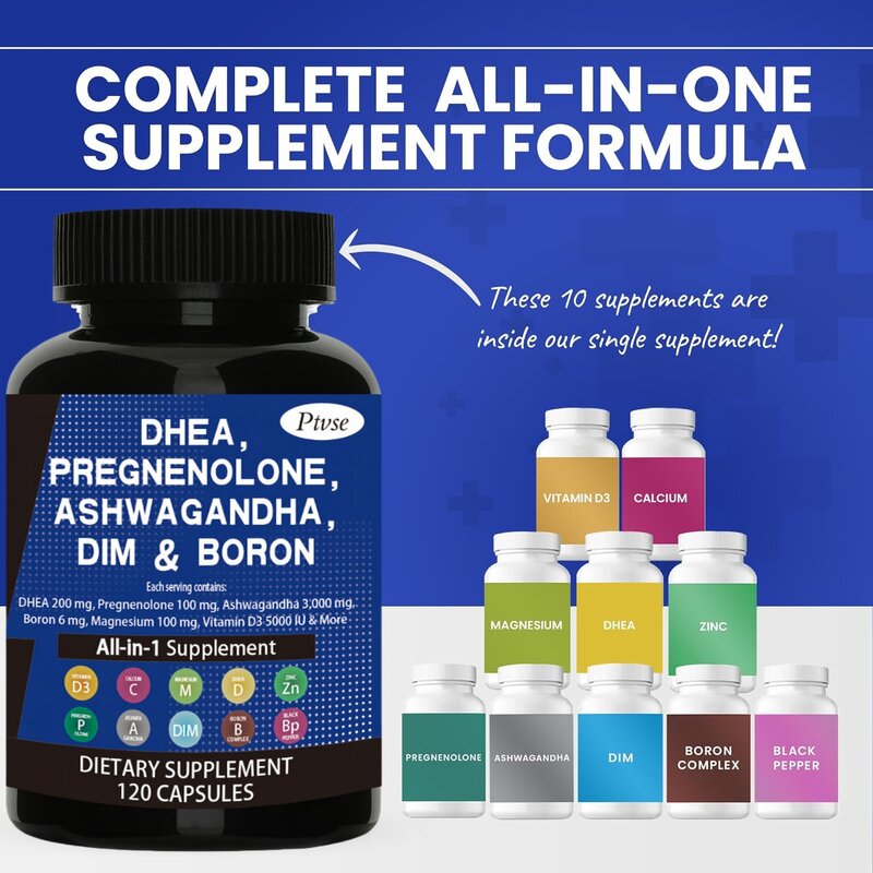 DHEA 200mg supplement 100mg, suitable for men and women, South African drunken eggplant 3000mg, boron 6mg