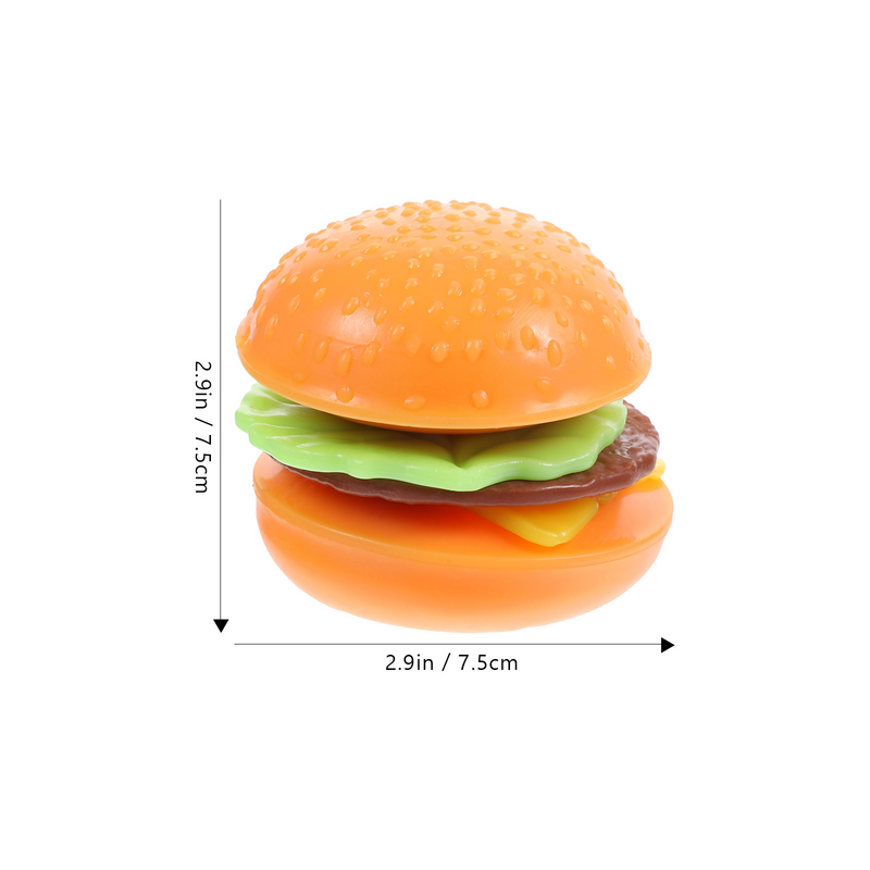 Mainan Dekorasi kantor makanan dekompresi lucu baru Hamburger palsu Pvc Remas pelajar bentuk mainan