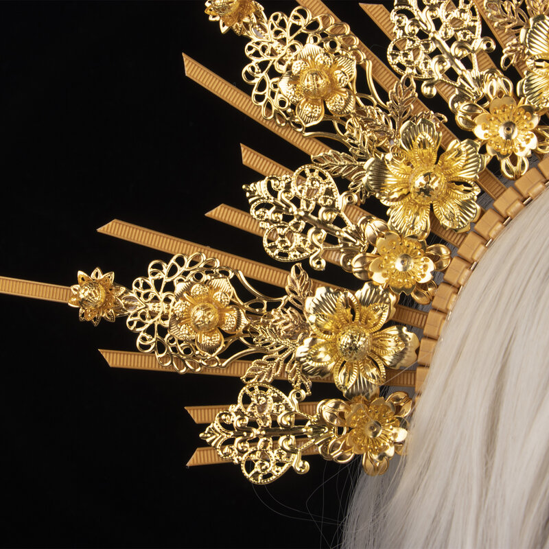 Lolita Halo Angel Headband Virgin Mary Apollo Sun Goddess Gold Spike Halo Headpiece Bride Hair Band Women Hair Accessories