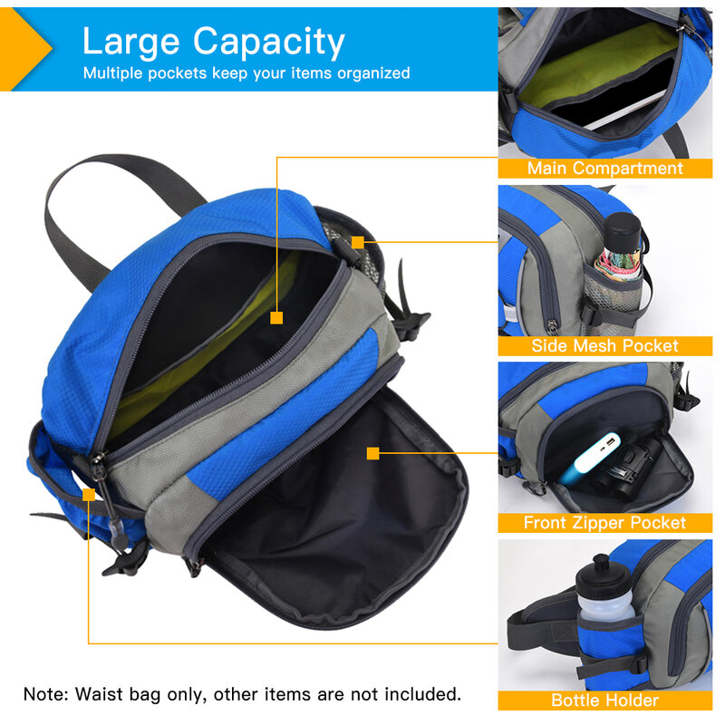 Viagem ao ar livre Running Bag Montanhismo Viagem Multi-funcional Cantina Bag Waterproof Nylon One-ombro Messenger Bag