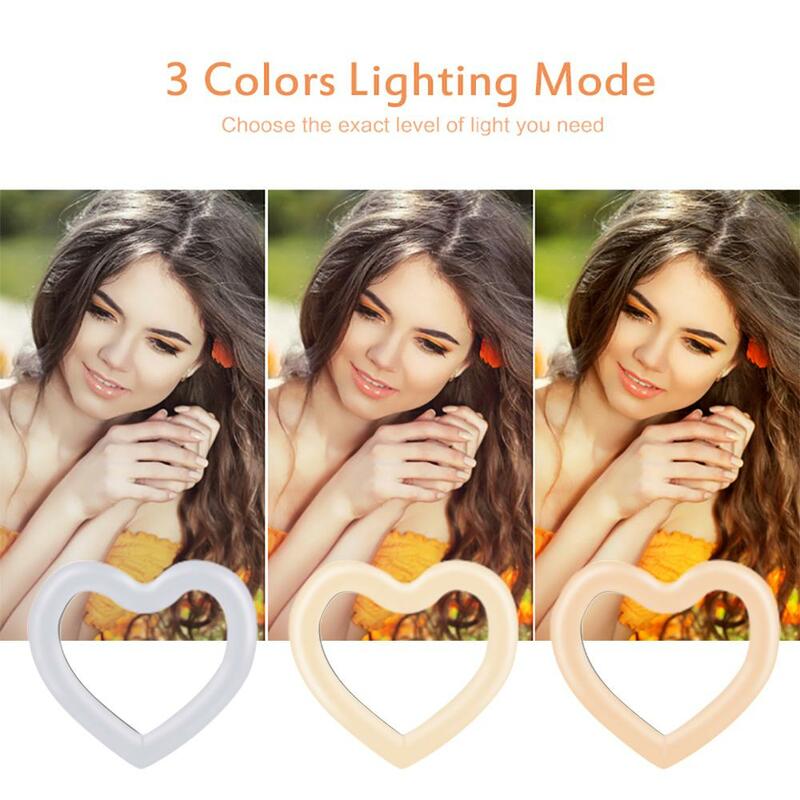 Led Light 6 Inch Dimmable Heart-shaped Aperture Effect Heart-shaped  Fill Light Heart-shaped Fill Light Selfie Ringlight