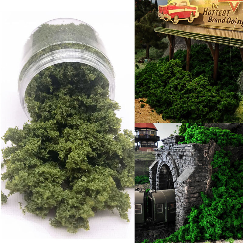 Bloc de modèle d'arbuste motorisé, feuilles d'arbre, végétation, décoration du sol, herbe militaire, paysage de montagne, matériau éponge, 50ml