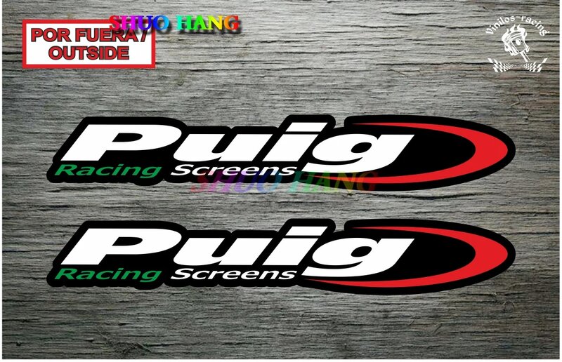 Puig Racing หน้าจอสติ๊กเกอร์ไวนิลรถยนต์ Die Cut Auto Parts หน้าต่าง Trunk Racing หมวกกันน็อครถจักรยานยนต์ตกแต่งรูปลอก PVC