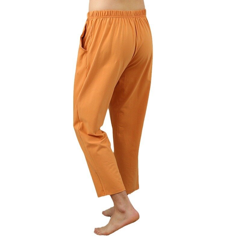 Wiosenne męskie Plus Size elastyczna bawełna wygodna kieszeń majtki domowe ciepłe spodnie