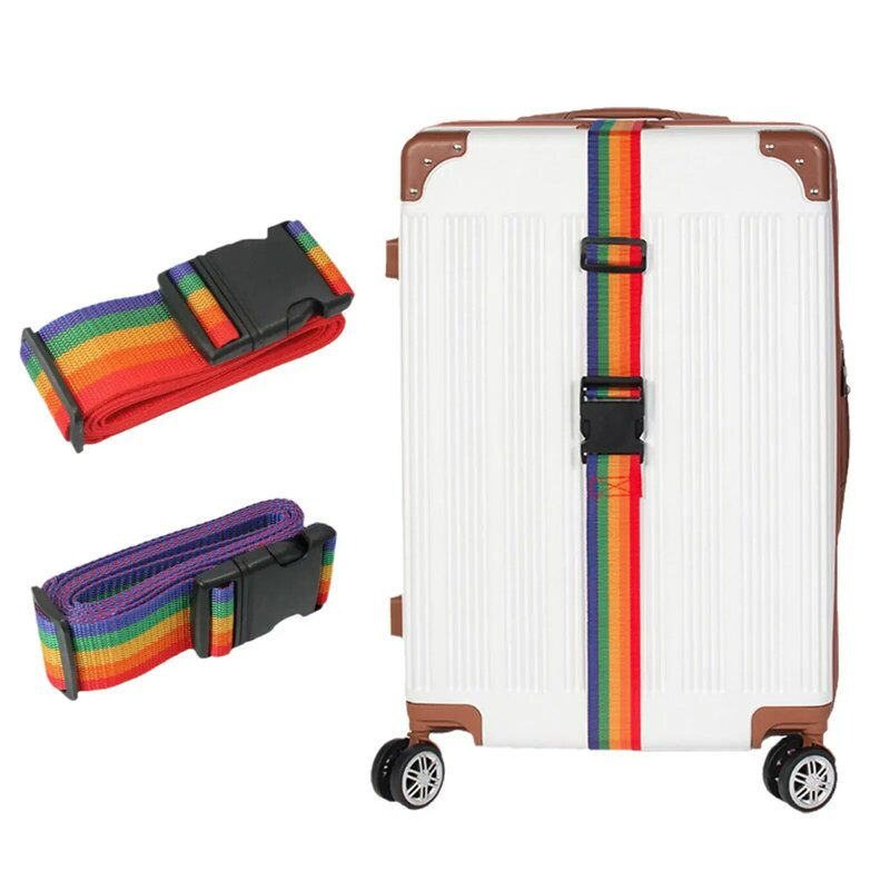 Caja de embalaje de equipaje para cinturón de viaje, maleta con correa cruzada, cinturón de seguridad reforzado, correas ajustables, accesorio