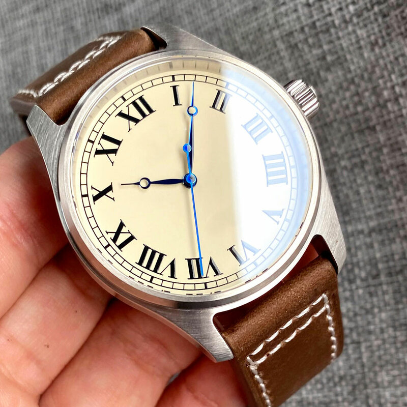 Orologio da polso pilota Vintage numero romano orologio automatico subacqueo in acciaio da uomo NH35 PT5000 200m orologio sportivo a mano blu impermeabile Rejor