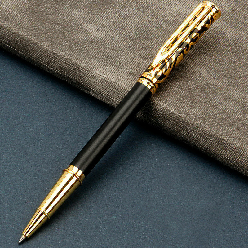고급 금속 젤 펜 조각 패턴 롤러 펜, 사무실 학교 문구 펜, 맞춤형 로고 이름 선물, 1.0mm