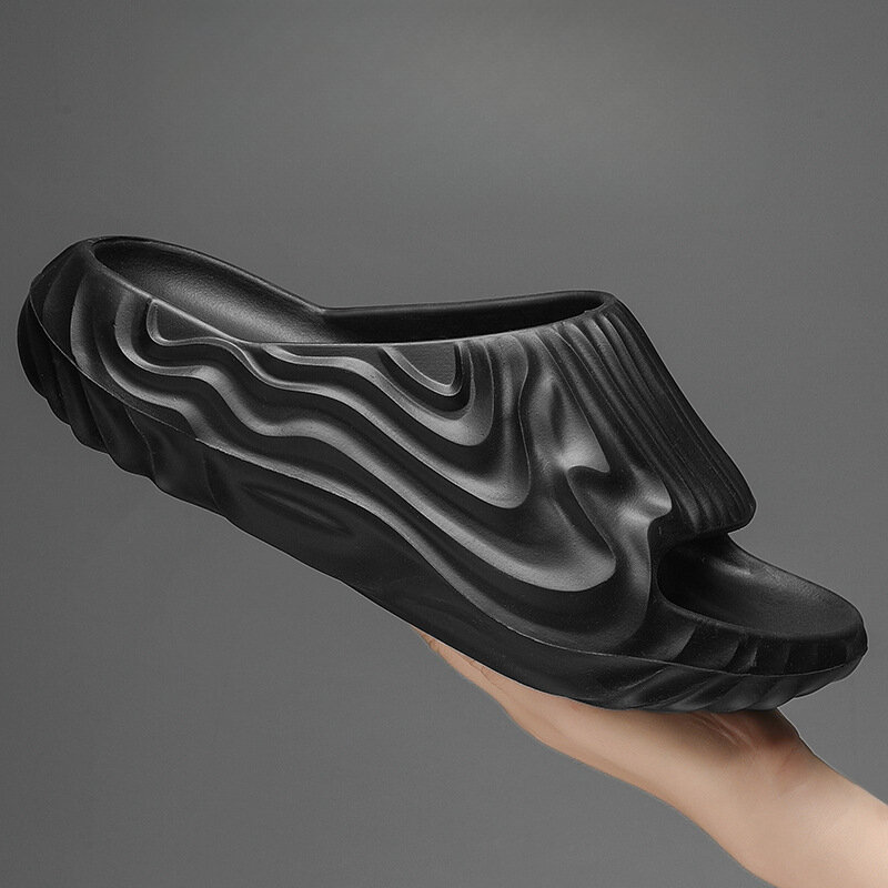 Chinelos grossos de plataforma masculina, sandálias confortáveis, casual, versátil, slides elegantes, Erkek Ayakkabut, nova tendência, 2024