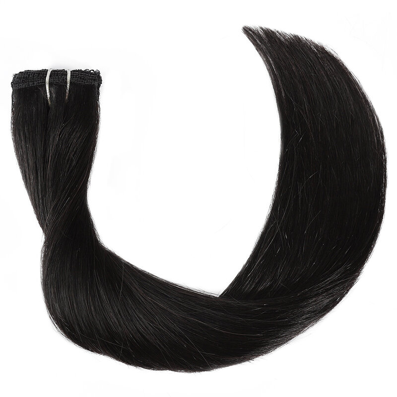 Durable quality human natural hair woman 25g 5pcs #1B remy hair straight clip ins human hair extensions (5g/piece,5pcs/pack)